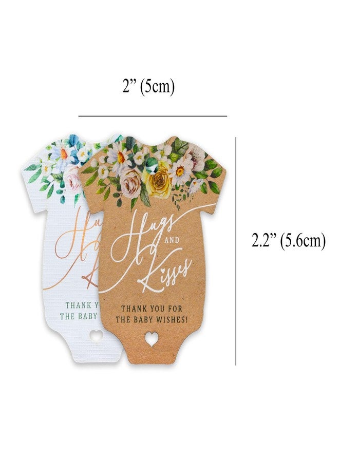 Summer-Ray.com Summer-Ray 50pcs Onesie Hugs & Kisses Floral-Themed Baby Shower Favor Tags (Kraft Brown) - Image 4